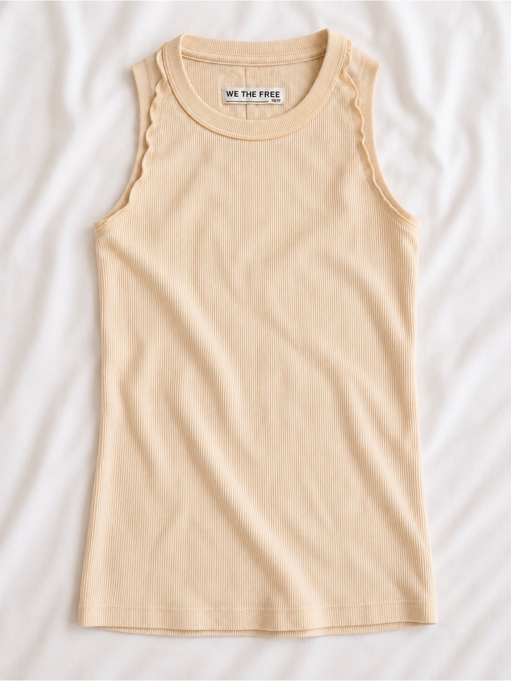 We The Free Beige Ribbed Tank Top